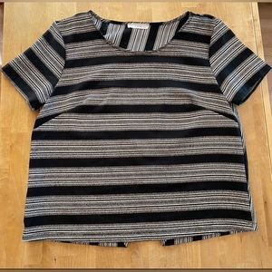 LUSH / Black & White Split Back Shirt